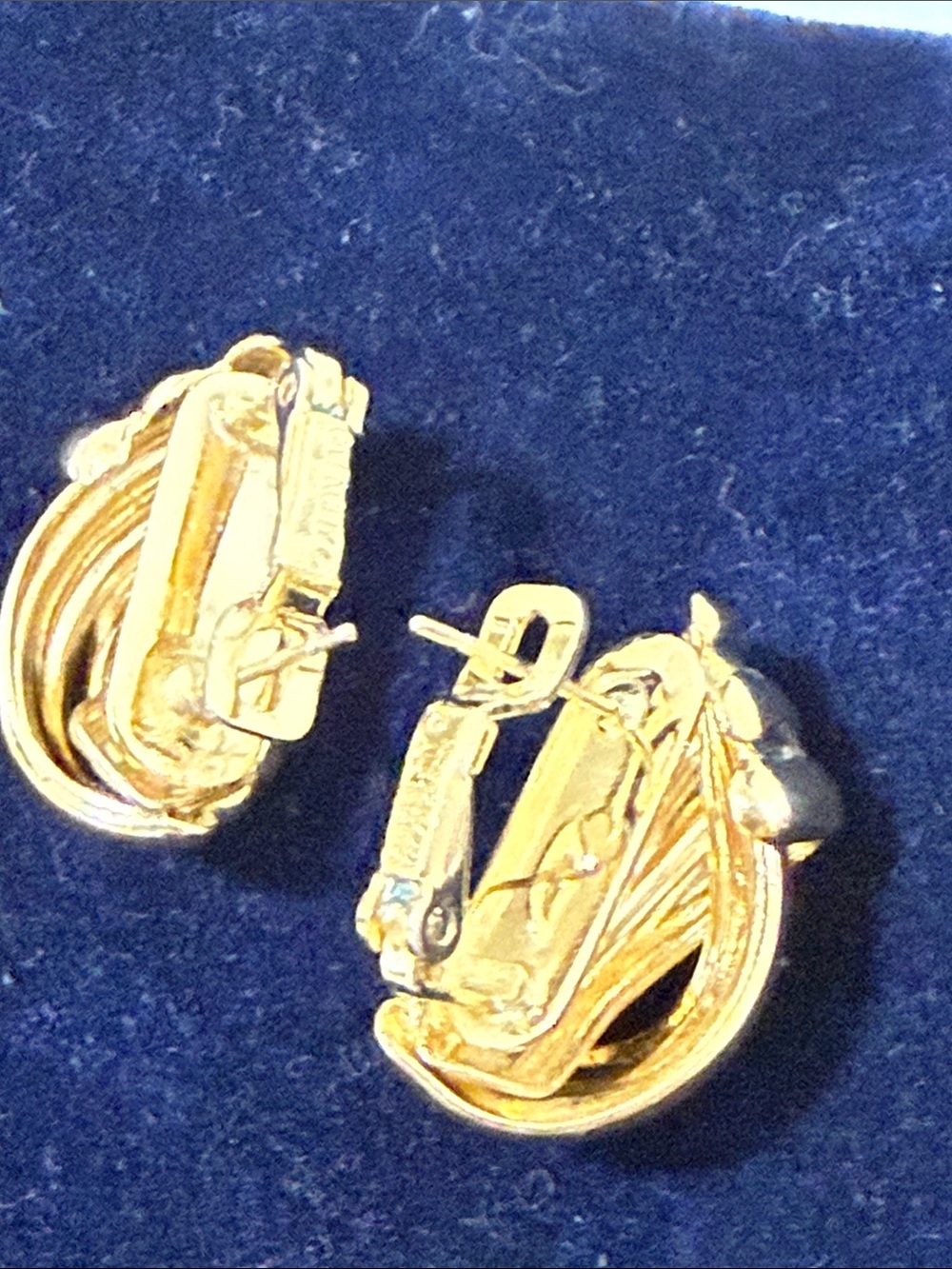 Vintage GIVENCHY Gold-Tone Knot Hoop Earrings - Women Jewelry - Picture 5 of 6
